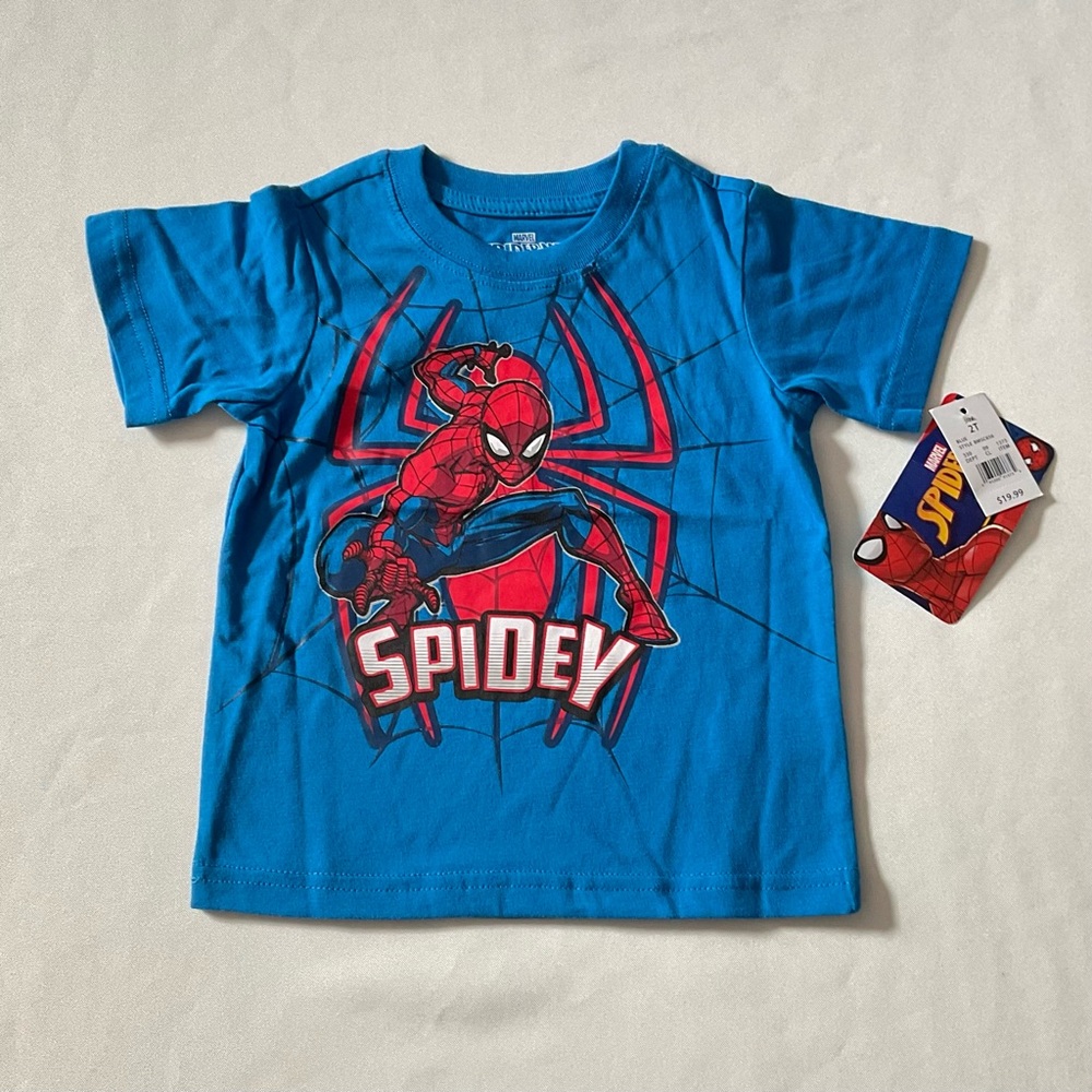 Marvel spiderman t-chirt toddler kids blue size‎ 2T